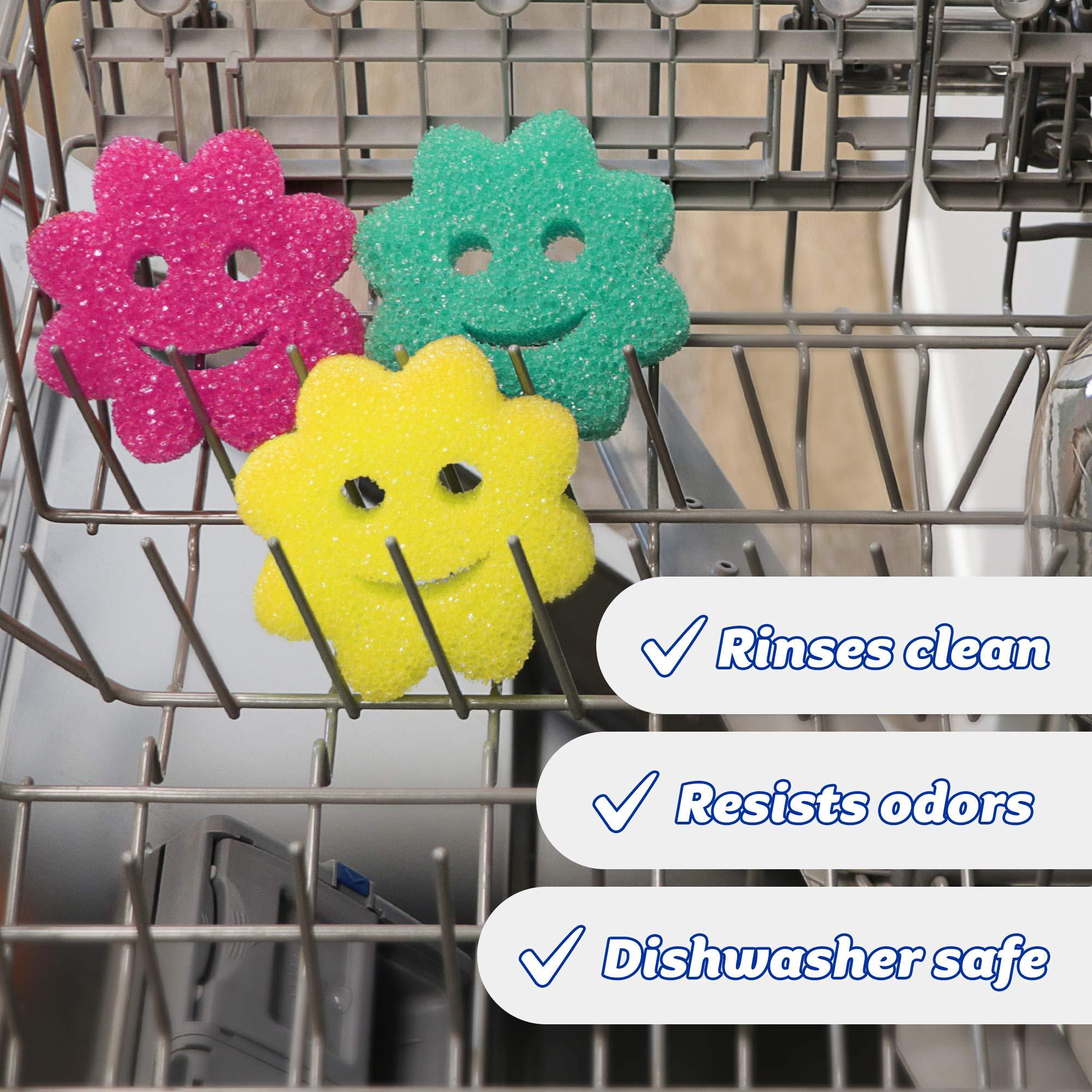 Scrub Daddy Scrub Daddy Sponge Set - Scrub Mommy Power Flower Dual- Sided Sponge and Scrubber - Non Scratch Sponge for Dishes and Home, Odor Resistant, Firm in Cold Water Soft in Warm , Multi-Surface 3 ct