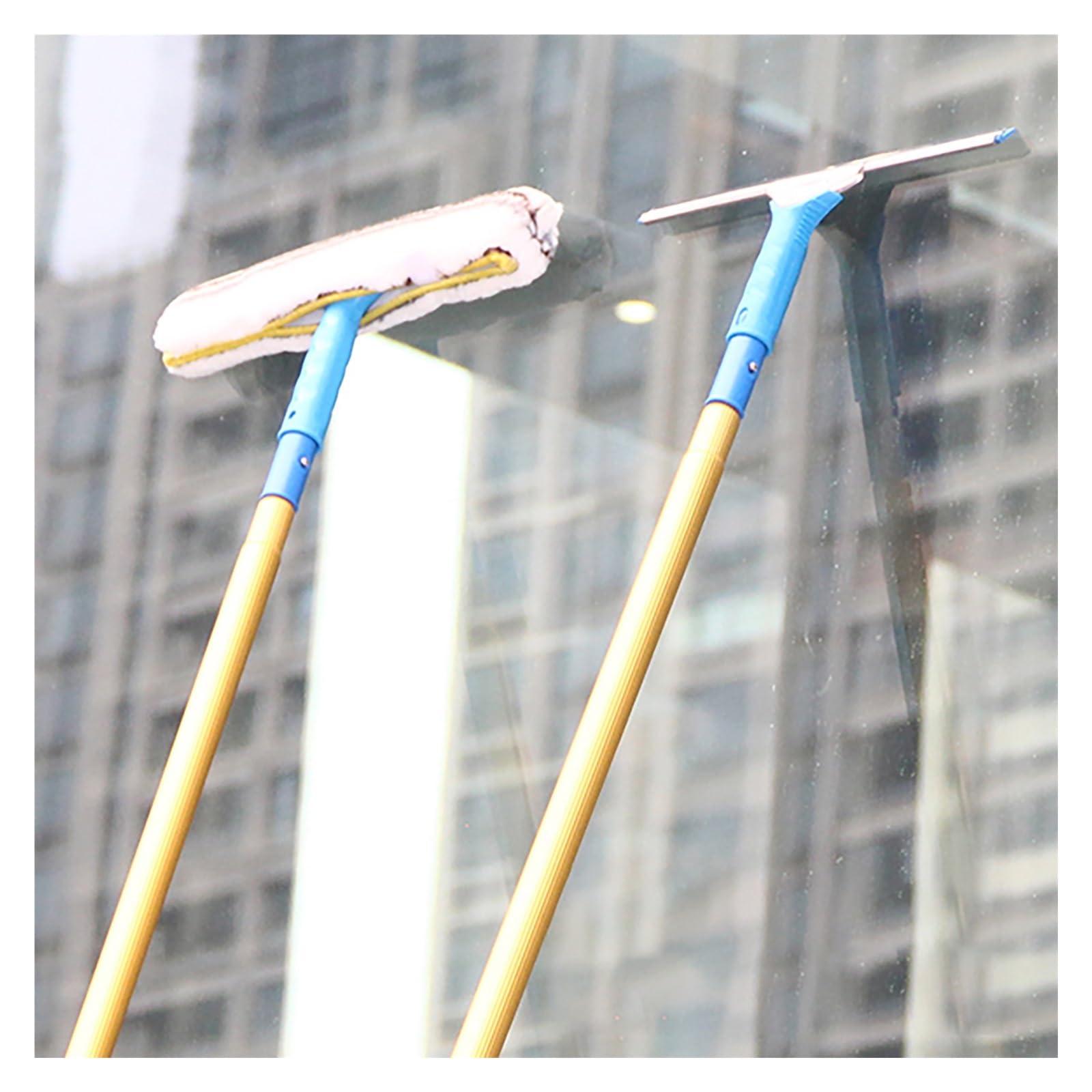 LONGWEISHOP Telescopic Window Cleaner with Squeegees, Reinforced Extension Pole, High Reach Window Cleaner Tool, Cleaning Kit with 1.2-12m Extension Pole(Docking Rod 5m)