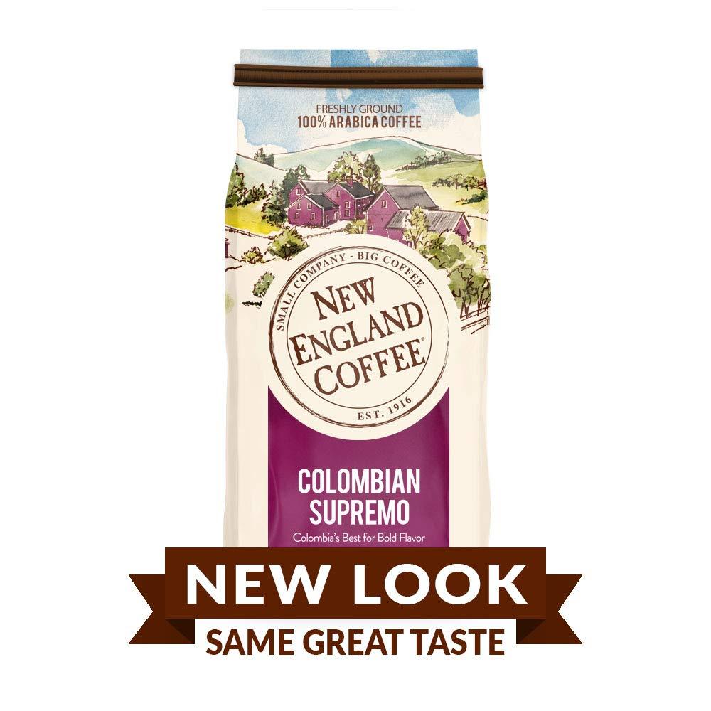 New England Coffee New England Coffee Colombian Supremo, Medium Roast Ground Coffee, 11 Ounce (1 Count) Bag