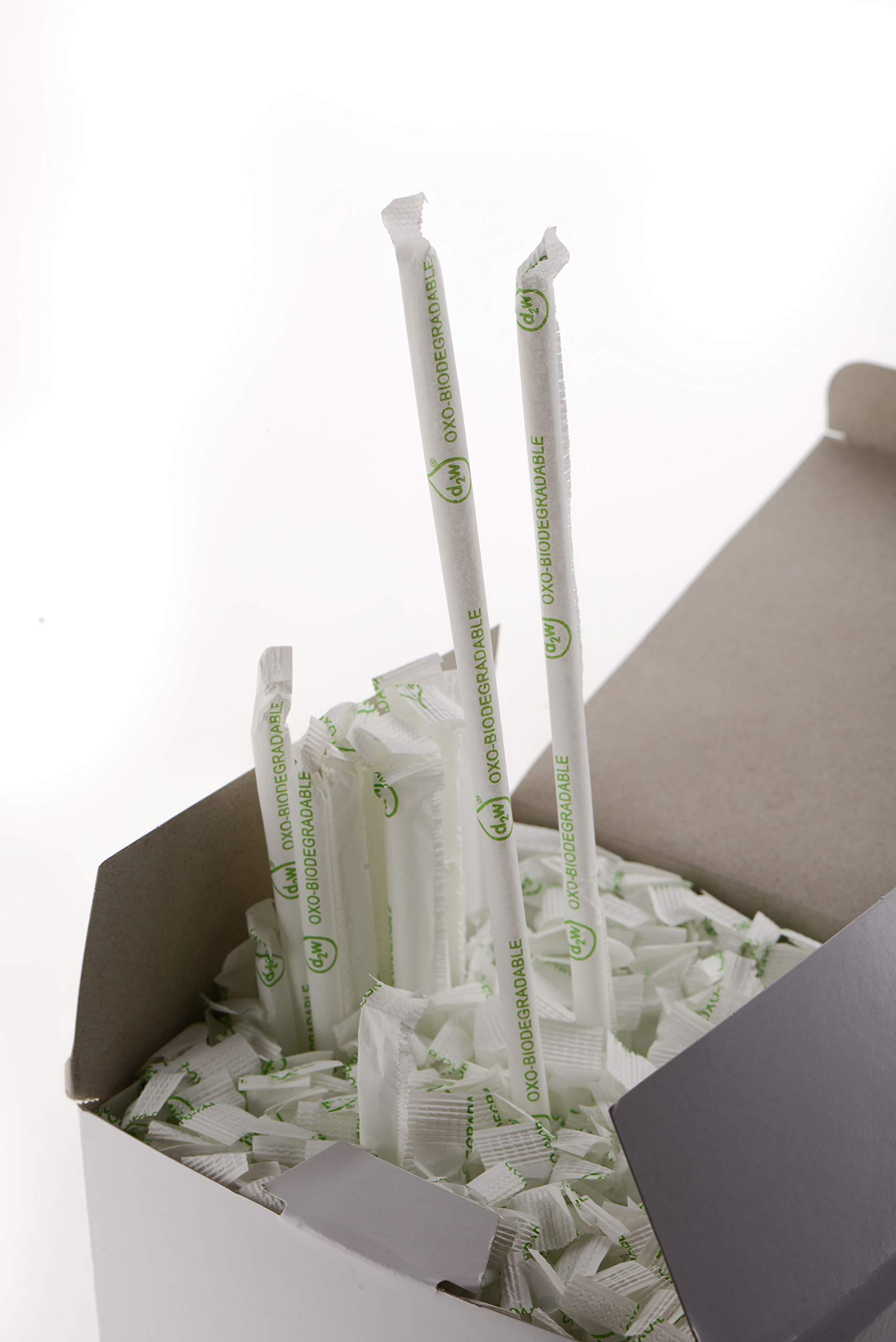 EcoQuality [3000 Pack] Clear Biodegradable Plant Based Wrapped Straws - BPA Free - Eco Friendly Straws - biodegradable - 100% Compostable - Drinking Straws Great for Parties, Office, Restaurants (10 Box)
