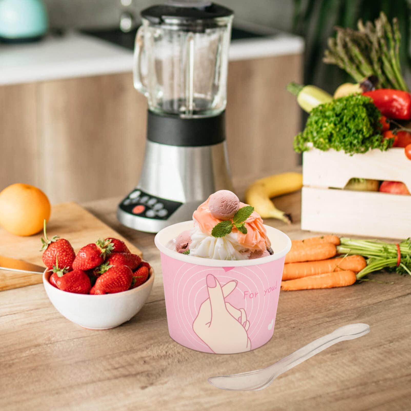 Healifty Healifty 1 Set ice cream cup snack cup ice cream dishes hot food cup tasting serving cups yogurt bowl ice cream bowls disposable outdoor party paper cup dessert plastic baking supplies