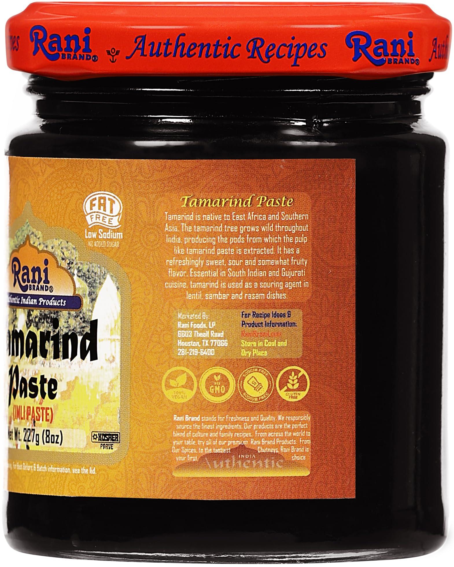 Rani Brand Authentic Indian Products Rani Tamarind Paste Puree (Imli) 8oz (227g) Glass Jar, No added sugar ~ All Natural | Vegan | Gluten Free | No Colors | NON-GMO | Kosher | Indian Origin