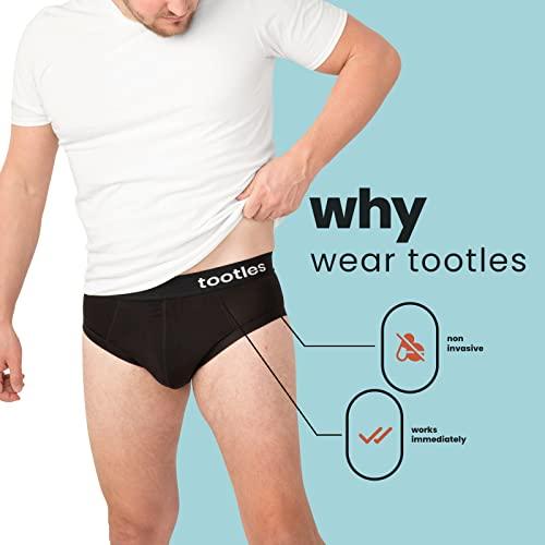 Stitches Medical Fart Filtering Underwear by TOOTLES - Mens Briefs with 100% Activated Charcoal Underwear Liners - Neutralizes & Eliminates Flatulence Odor - 95% Cotton, 5% Spandex