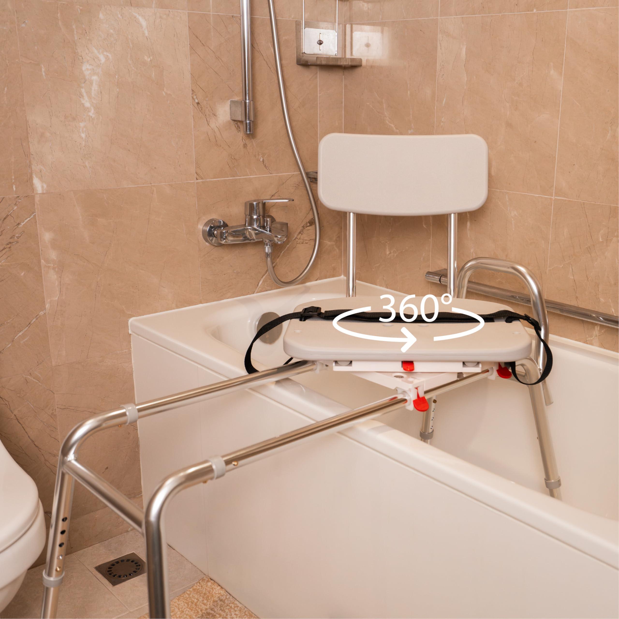 Eagle Health Supplies Eagle Health Supplies Swivel Sliding Shower Chair & Tub Transfer Bench, Weight Capacity 400 LBs, for Safety Shower, for Elderly & Disabled (77662)