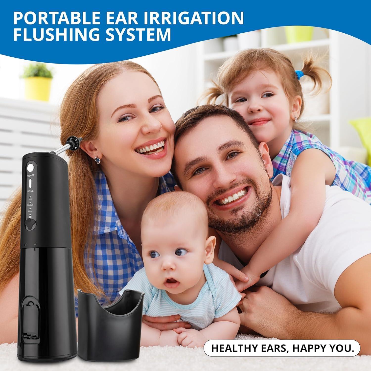 Estlily Electric Ear Cleaner for Earwax Removal: Ear Wax Removal Kit with 8 Rreusable Irrigation Tips - Water Powered Ear Cleaning Tool - Ear Irrigation Flushing System for Adults