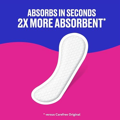 Carefree Carefree Panty Liners for Women, Long, Unwrapped, Unscented, 92ct | Pantiliners, Carefree Liners, Daily Liners for Women, Light Periods and Leaks, 8-Hour Odor Control | 92ct (Packaging May Vary)