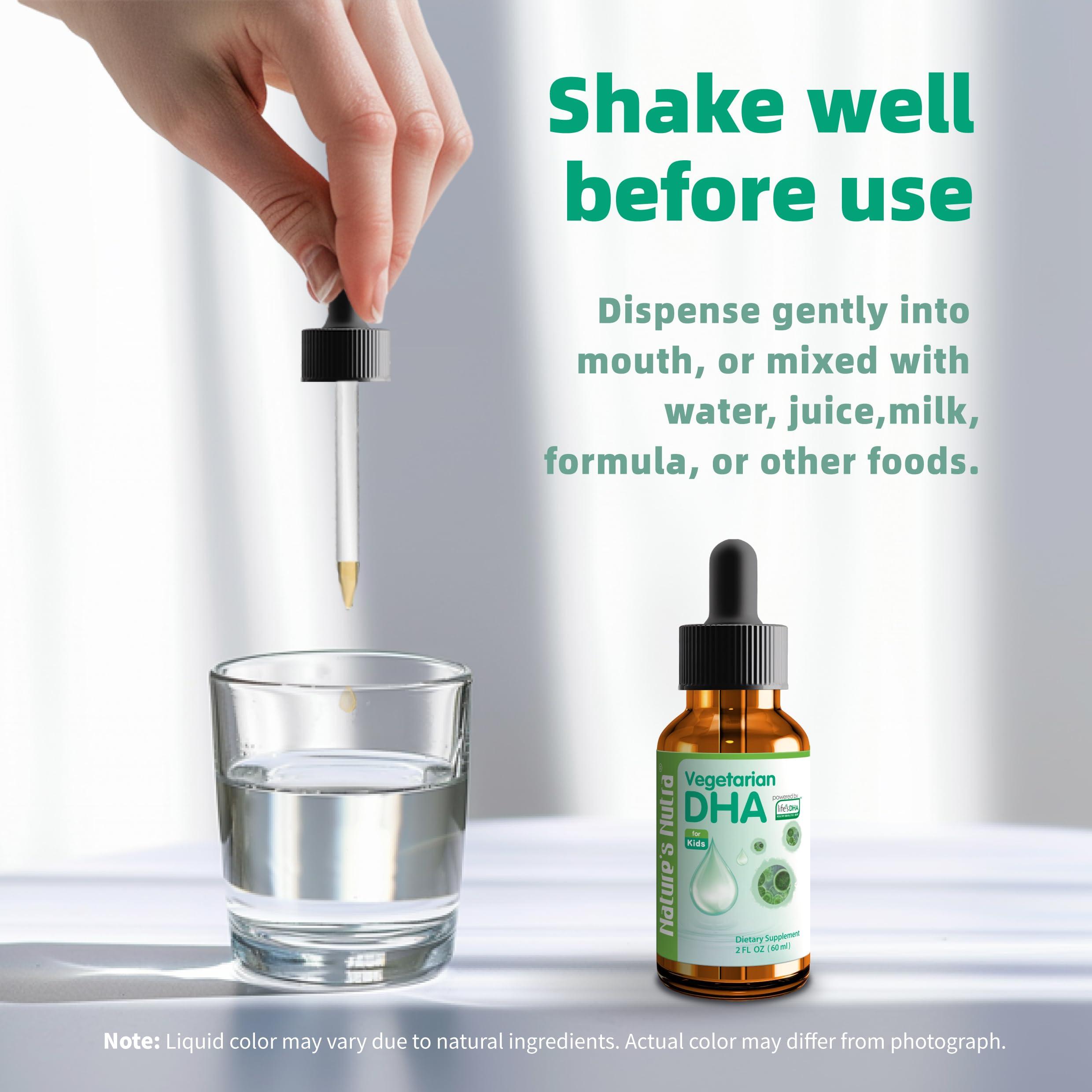 Nature's Nutra Nature's Nutra Vegetarian DHA, Premium Liquid DHA for Baby, Infant, Kids and Children, Non-GMO, DHA 100 mg, Pure Plant Source, 2 Fl Oz (60ml)
