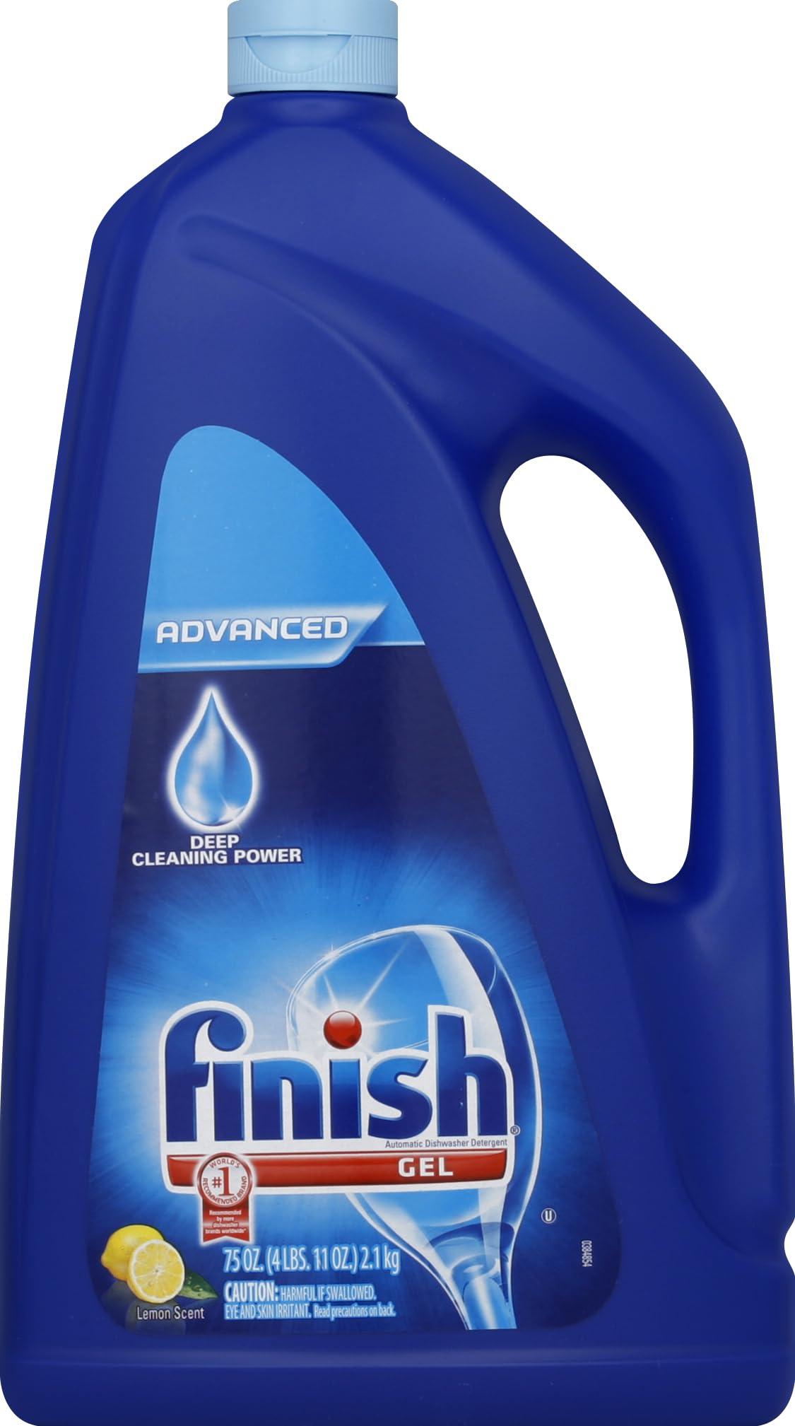 Finish Finish Dishwasher Detergent Gel Liquid, Lemon Scent, 75oz