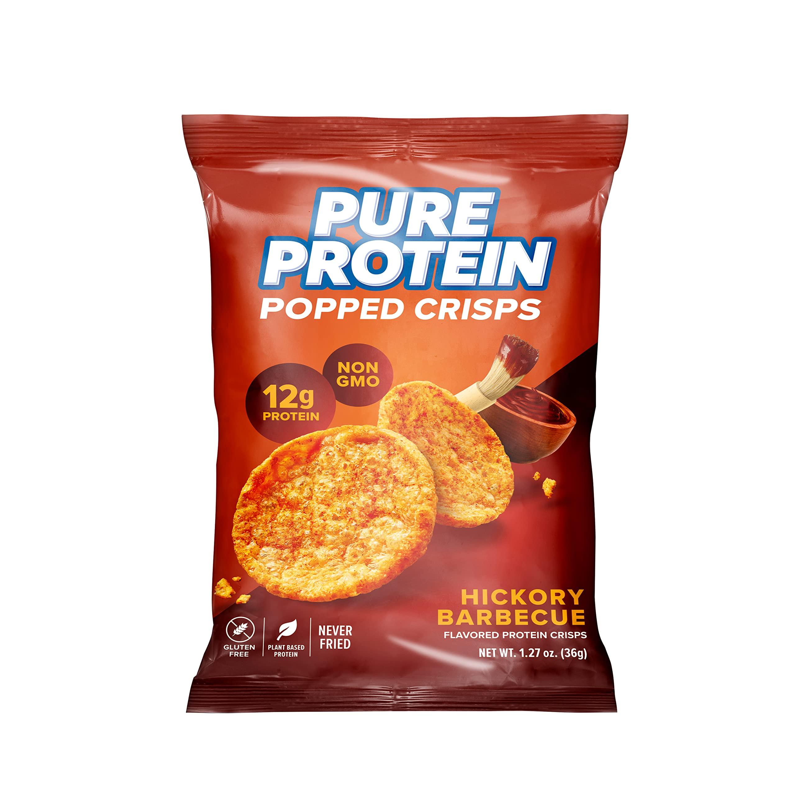 Pure Protein Pure Protein 12G Protein Hickory BBQ Popped Crisps 12 Count & Quest Nacho Cheese Protein Chips 18G Protein 12 Count