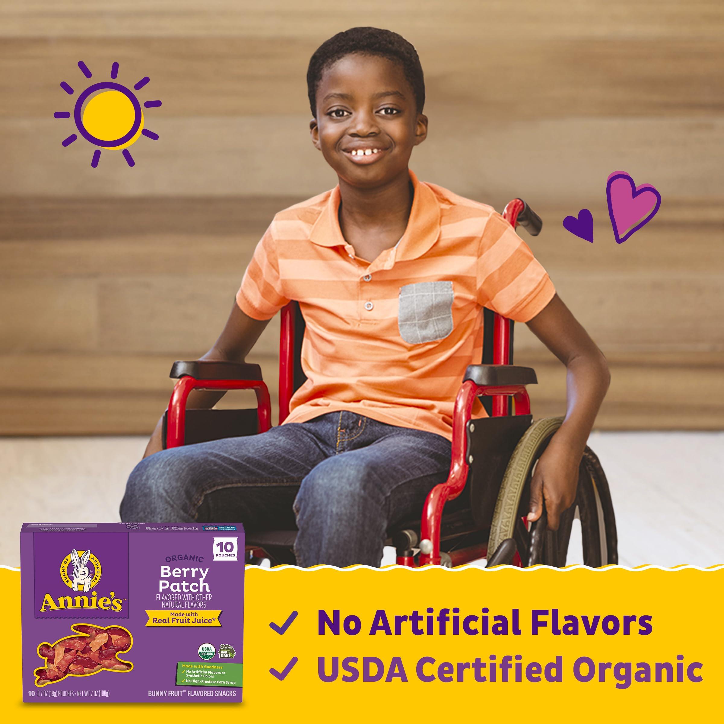 Annies Annie\'s Organic Berry Patch Bunny Fruit Flavored Snacks, Gluten Free, 10 Pouches, 7 oz.