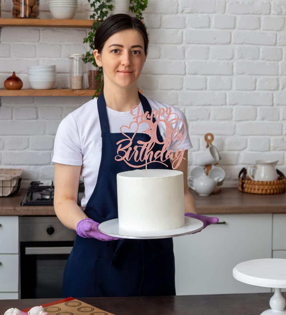 BIABISD Happy 30th Birthday Cake Topper for 30th Men and Women Birthday Party Decorations ? Cheers to 30 Years Cake Decoration (30)