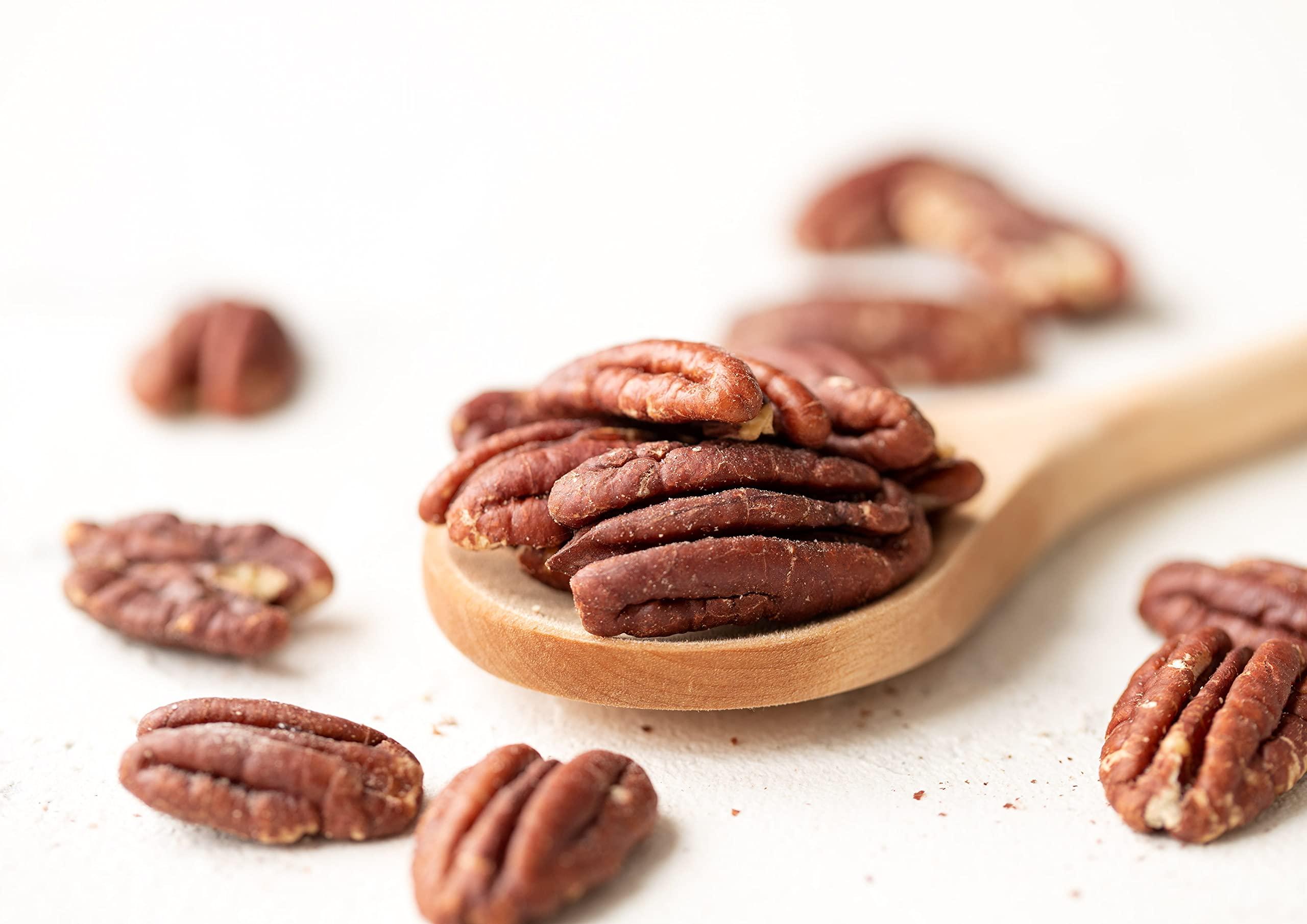 Food to Live Food to Live Dry Roasted Pecan Halves with Himalayan Salt, 8 Oz Oven Roasted Lightly Salted Nuts, No Oil Added, Vegan Snack, Kosher, Keto. Good Source of Protein and Fiber. Great for Salads