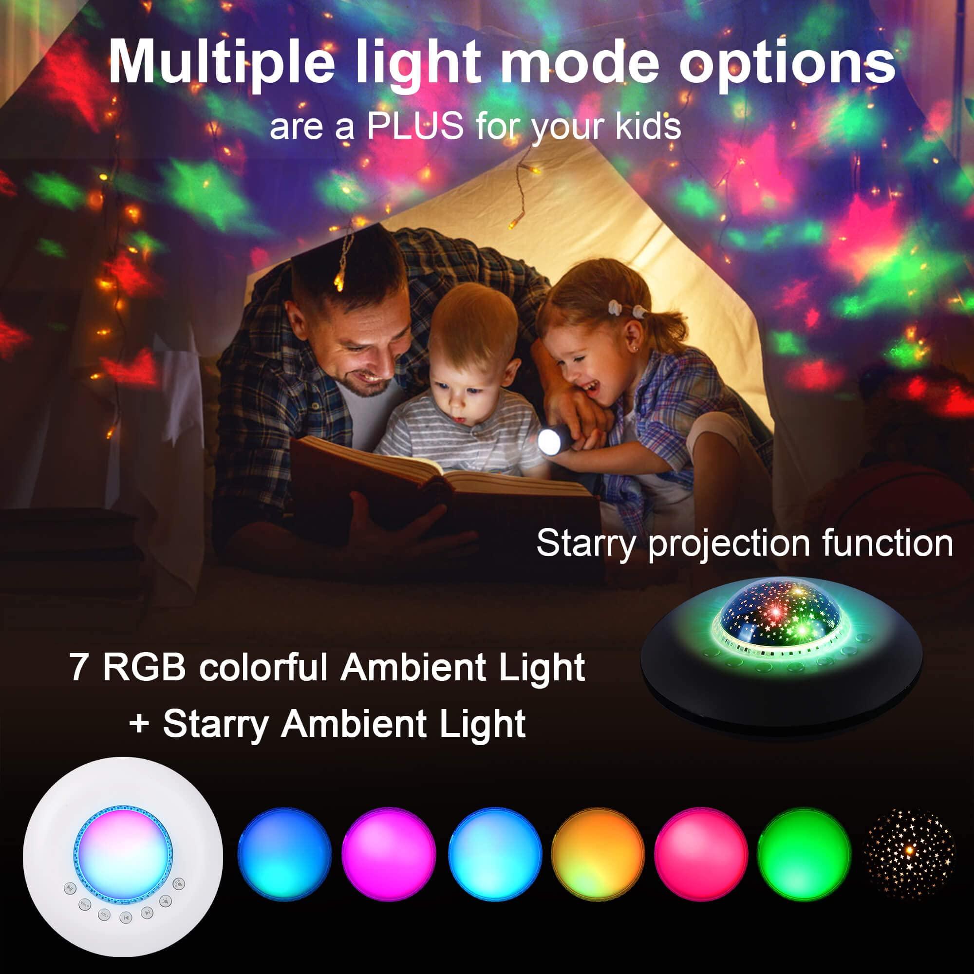 Famisym FamiSym White Noise Machine for Kids, Sound Machine Baby with 7 Starry Ambient Night Light, 28 Soothing Sounds Sleep Noise Machine Maker Ideal Gifts for Kids Adults Bedside Travel Nursery