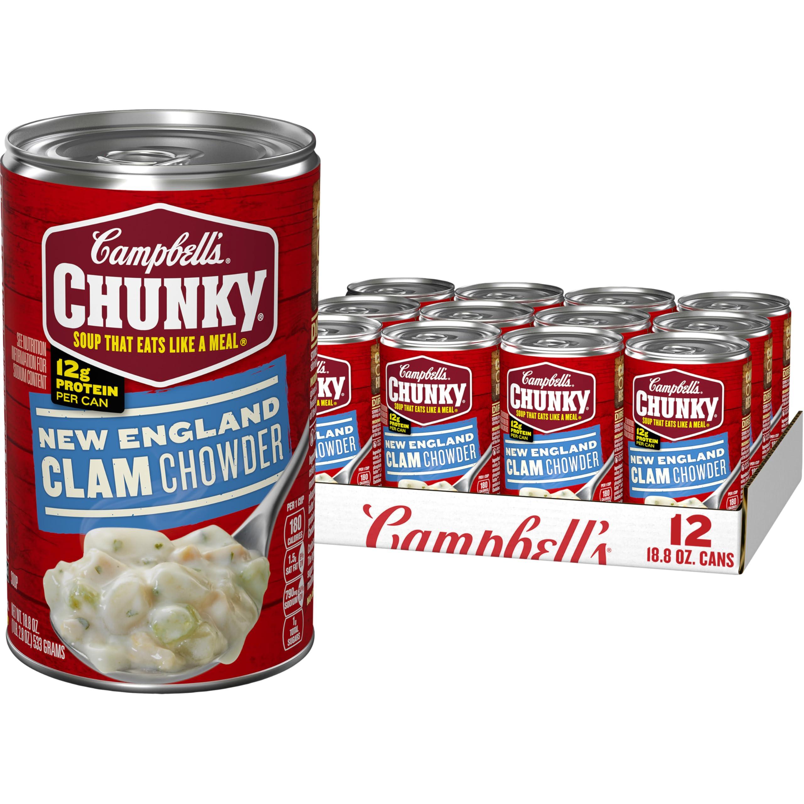 Campbell's Campbell's Chunky Soup, New England Clam Chowder, 18.8 Ounce Can (Case Of 12)