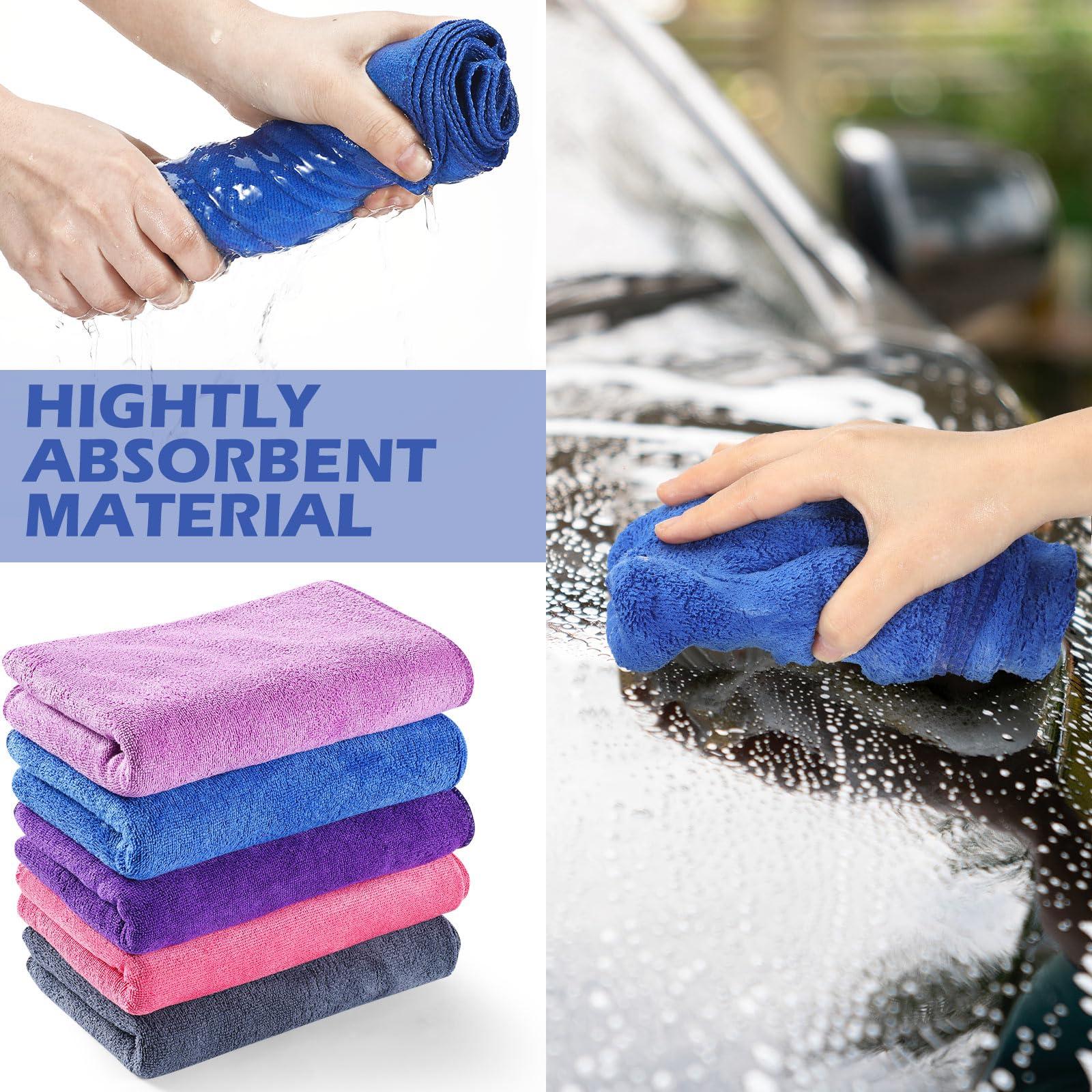 SmoothNovelty SmoothNovelty 10 Pcs Extra Large Microfiber Cleaning Cloth 30\" x 20\" Large Floor Microfiber Towel Reusable Washable Free Lint Free Cloth Rag for Squeegee Mop Floor Window Housekeeping (Bright Color)