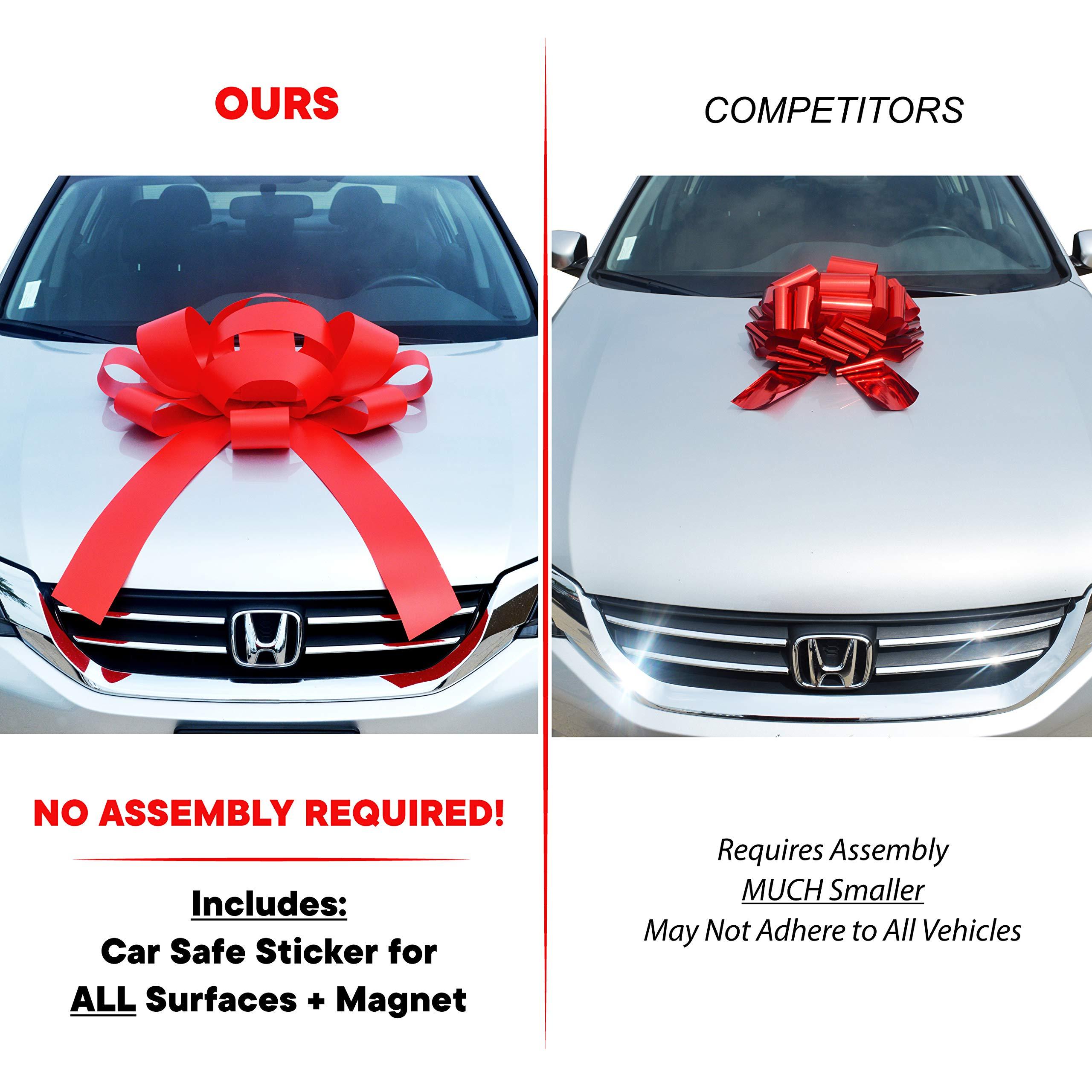 CarBowz CarBowz Big Car Bow, I Love You, Giant 30" Bow, Non Scratch Magnet, Weather Resistant Vinyl (Black)