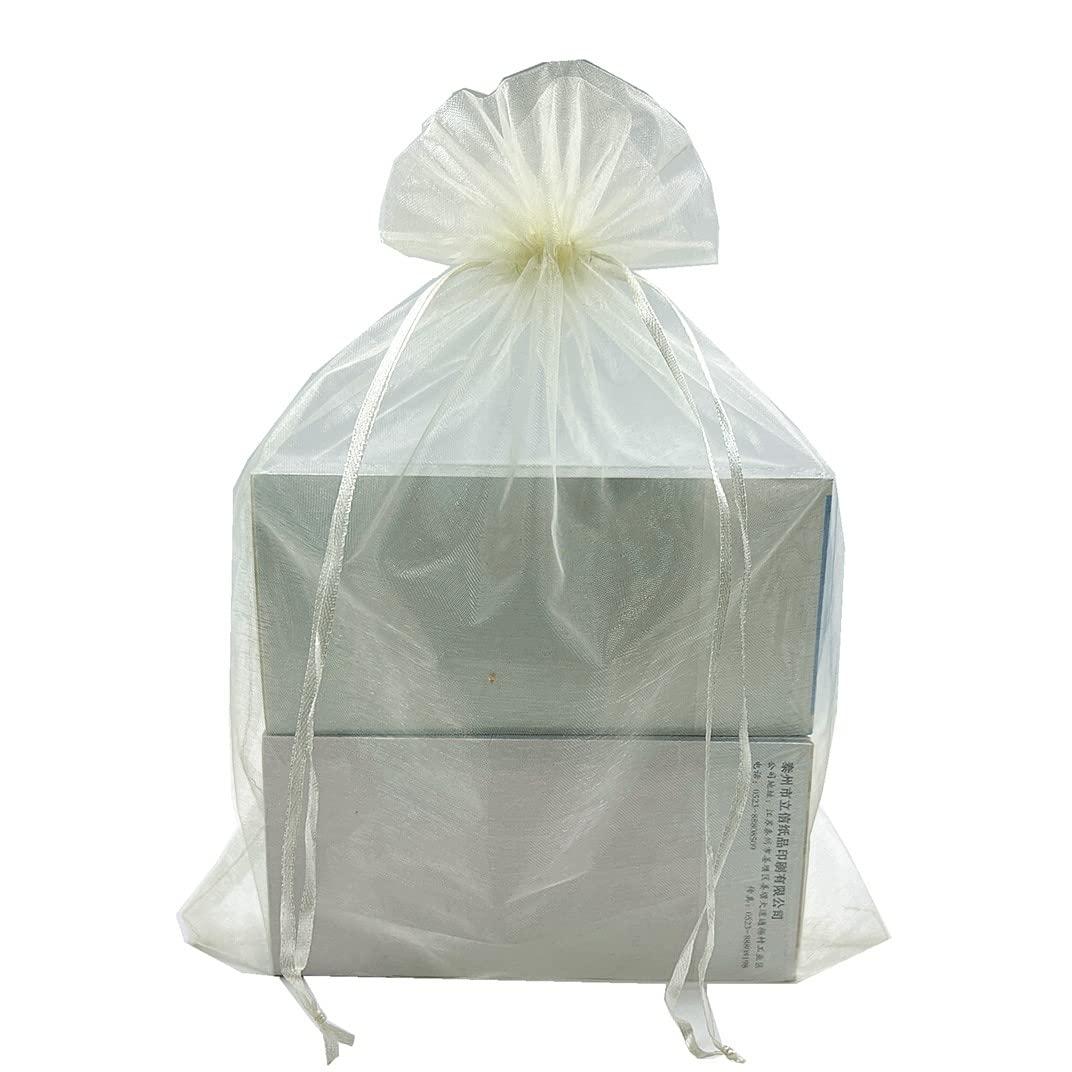 LYSXP LYSXP 30PCS Organza Bags 10x14Inch,Ivory Large Sheer Organza Bags Wedding Favor Bags with Drawstring Party Christmas Candy Bags