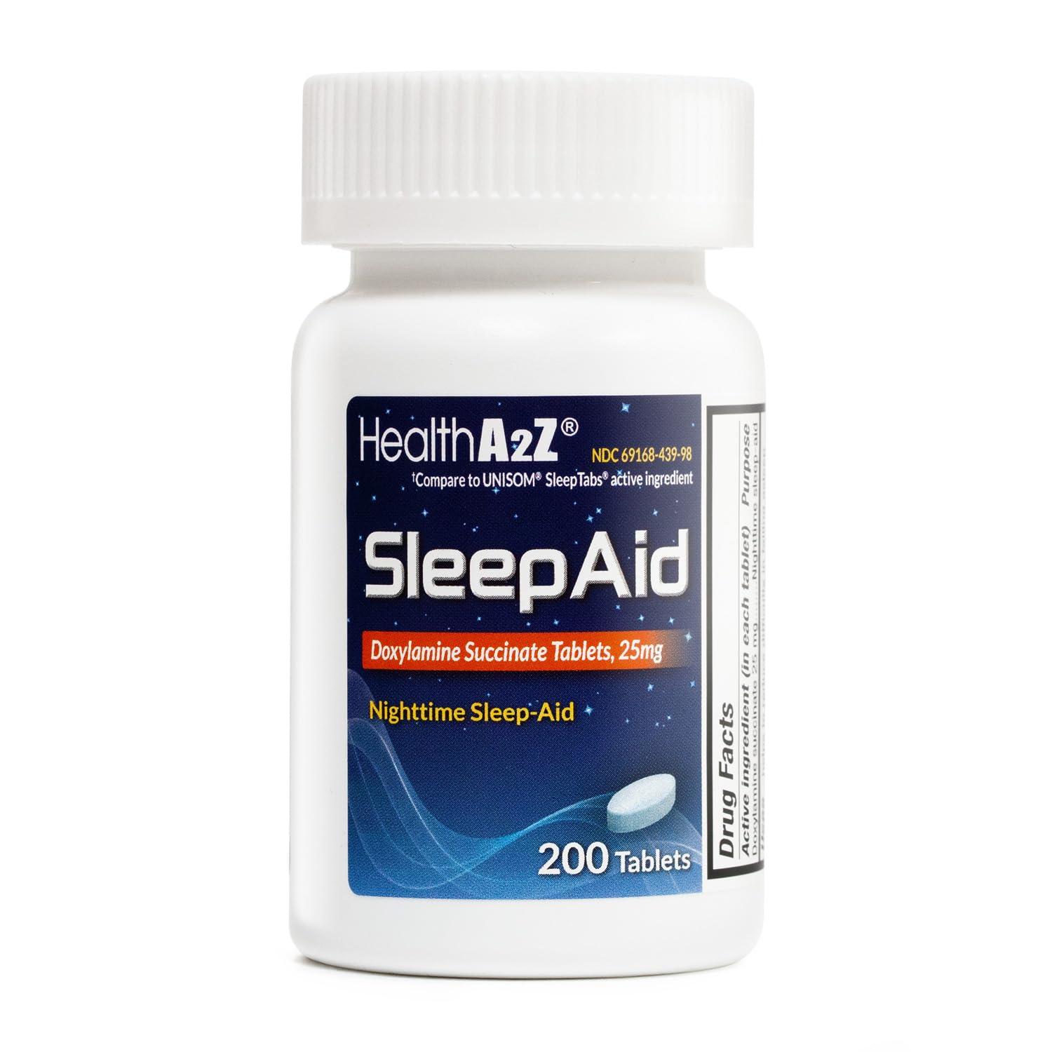 HealthA2Z HealthA2Z Sleep Aid | Doxylamine Succinate 25mg | Non Habit-Forming (200 Counts (Pack of 1))
