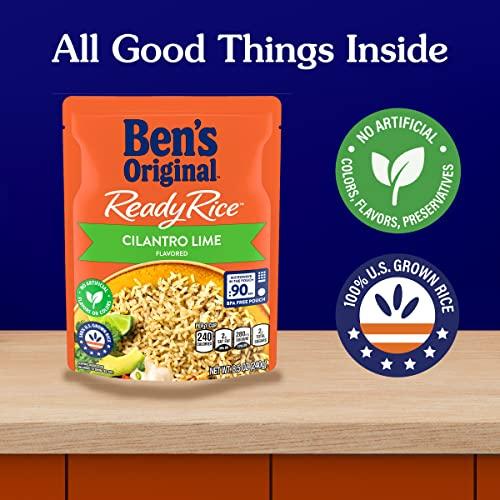 BEN'S ORIGINAL BEN'S ORIGINAL Ready Rice Cilantro Lime Flavored Rice, Easy Dinner Side, 8.5 Ounce (Pack of 12)