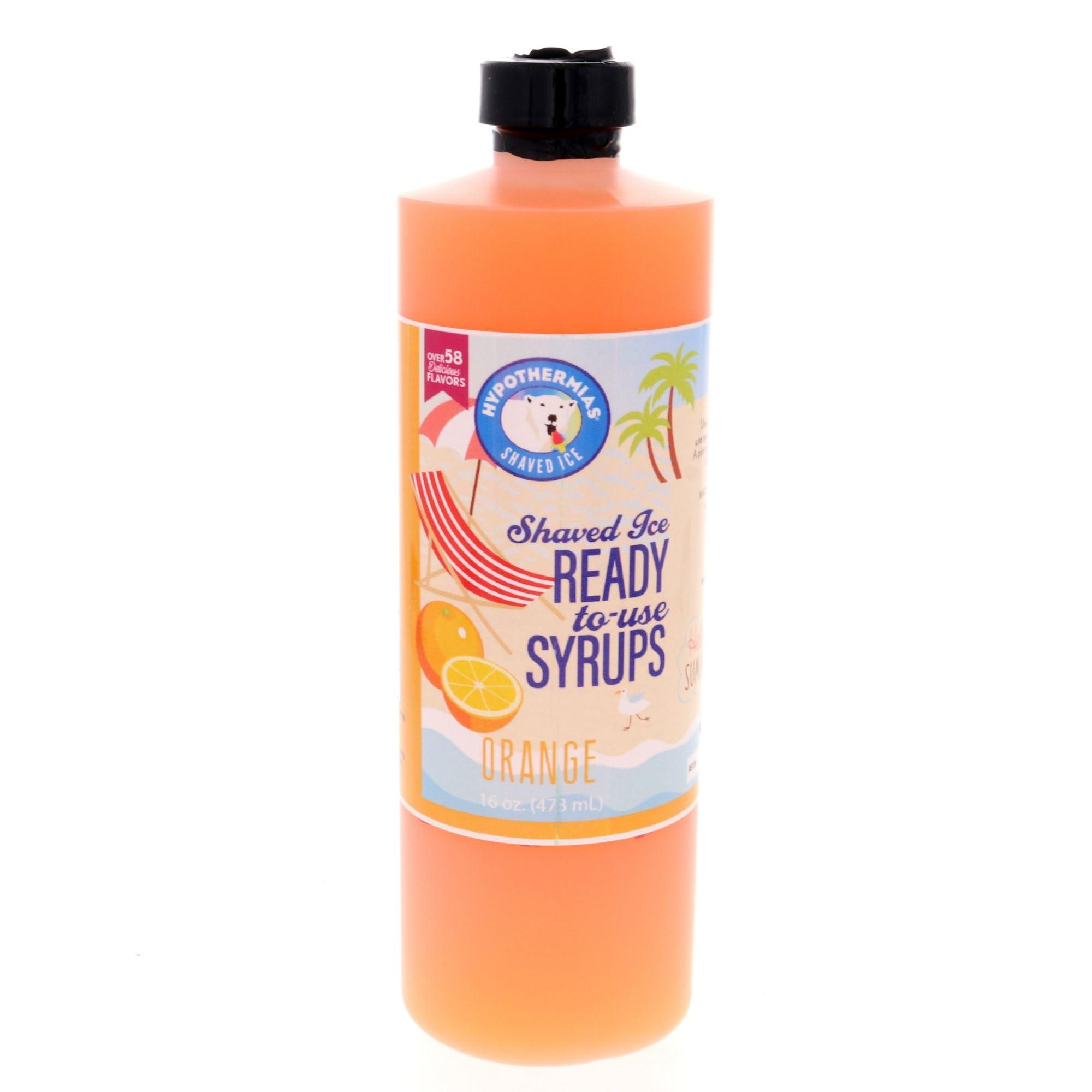 Hypothermias Hypothermias Shaved Ice & Snow Cone Syrup Variety Pack - 6 Pints (16 Fl. Oz.) - Tiger\'s Blood, Blue Raspberry, Lemon, Orange, Wedding Cake & Pink Cotton Candy - Non-GMO 100% Pure Cane Sugar