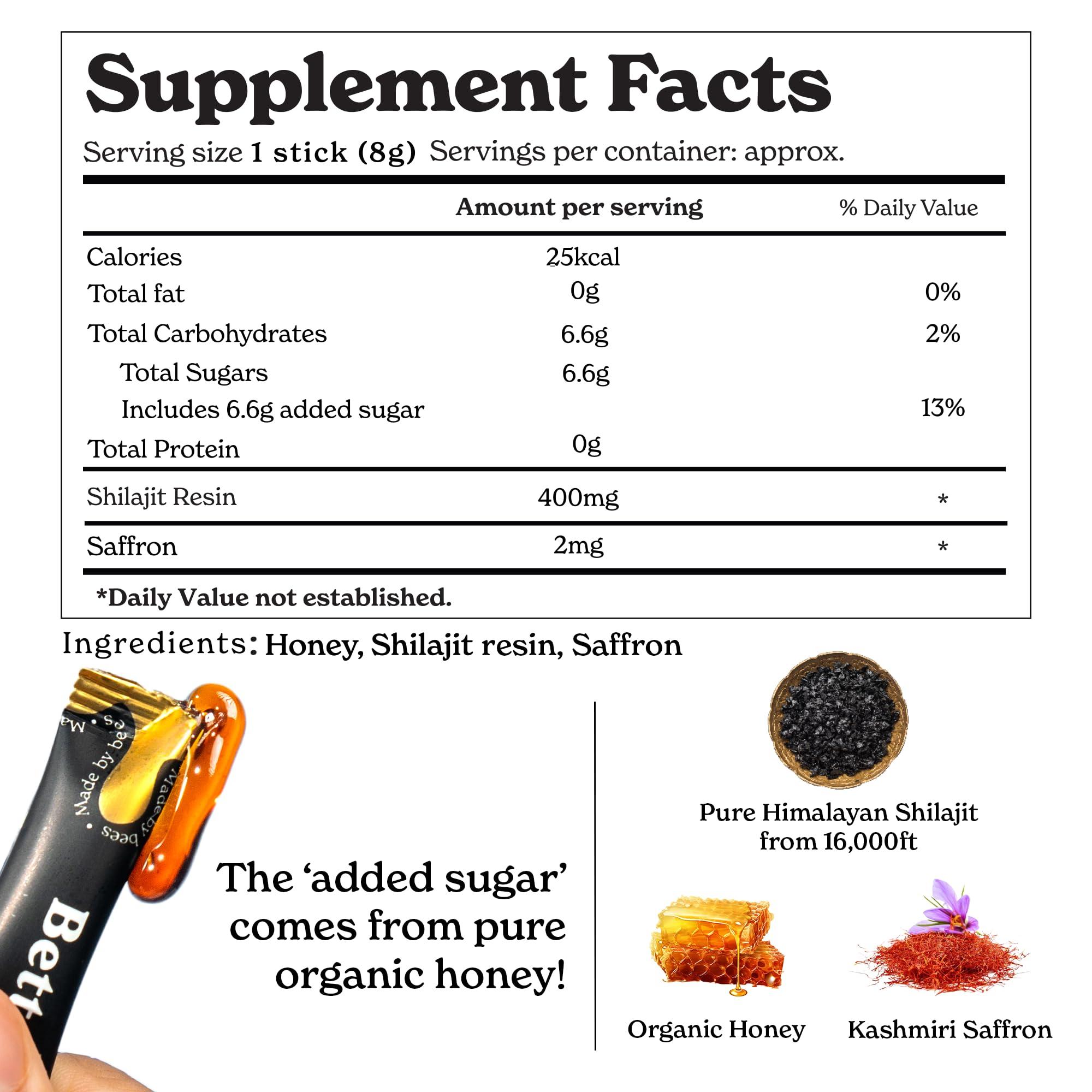 Better Alt Better Alt Pure Himalayan Shilajit Sticks with Organic Honey, Saffron | Easy to Consume Shilajit| 30 Sticks for Energy Boost & Immune Support, 85+ Trace Minerals, 75%+ Fulvic Acid