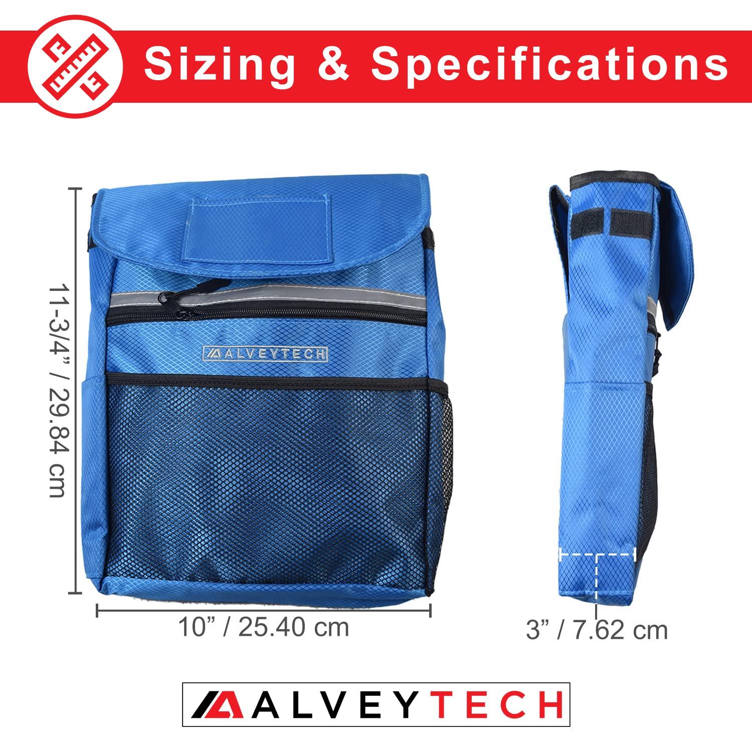AlveyTech AlveyTech Saddle Bag for Mobility Scooter, Wheelchair, & Power Chair (Large, Blue) - Armrest Accessories Holder for Wheelchairs and Electric Scooters, Side Pouch Storage Organizer, Bags for Adults