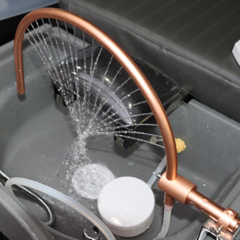 YOYO PLUS Generic Hair Spa Waterfall Portable and removable Water Therapy Waterfall Outlet Ring Adjustable Fits 90% Shampoo Basin Bed For Salon, Gold