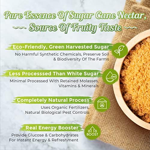 country farm country farm USDA Organic Unrefined Raw Cane Sugar [400g x 9 Packs] Premium Grade, Natural Sweetener, For Drinks, Cooking, Baking, Import from Brazil