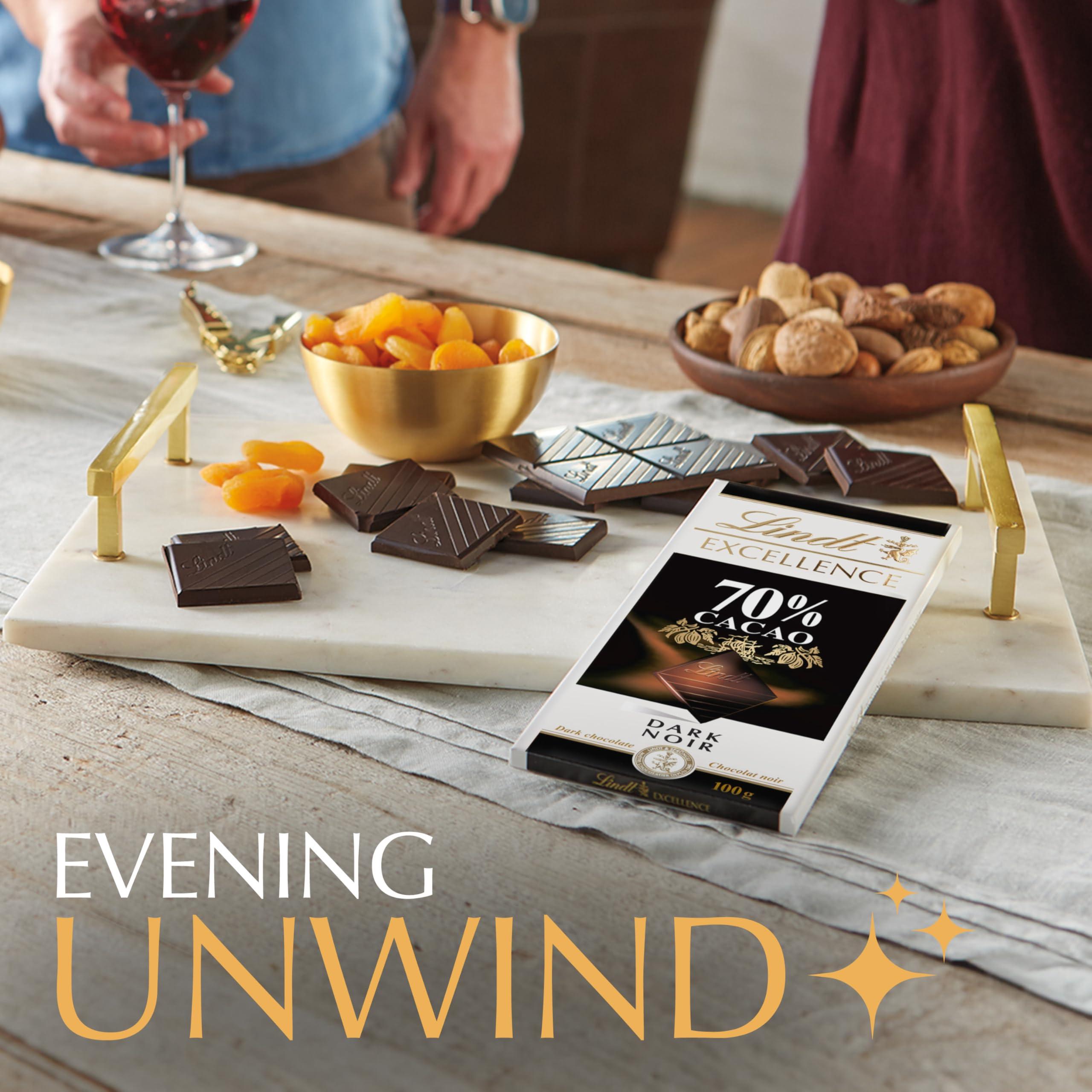 Lindt Lindt EXCELLENCE 70% Cocoa Dark Chocolate Bar, Dark Chocolate Candy, 3.5 oz. (12 Pack)