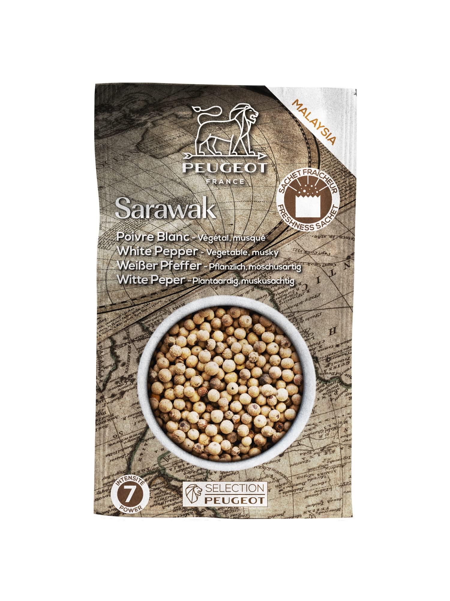 Peugeot Peugeot Sarawak Malaysian White Peppercorns, 80g - 4 fresh sachets of 20g