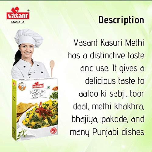 Vasant Masala Dried Fenugreek Leaves / Methi (Box) 100 Gm (3.52 Oz )