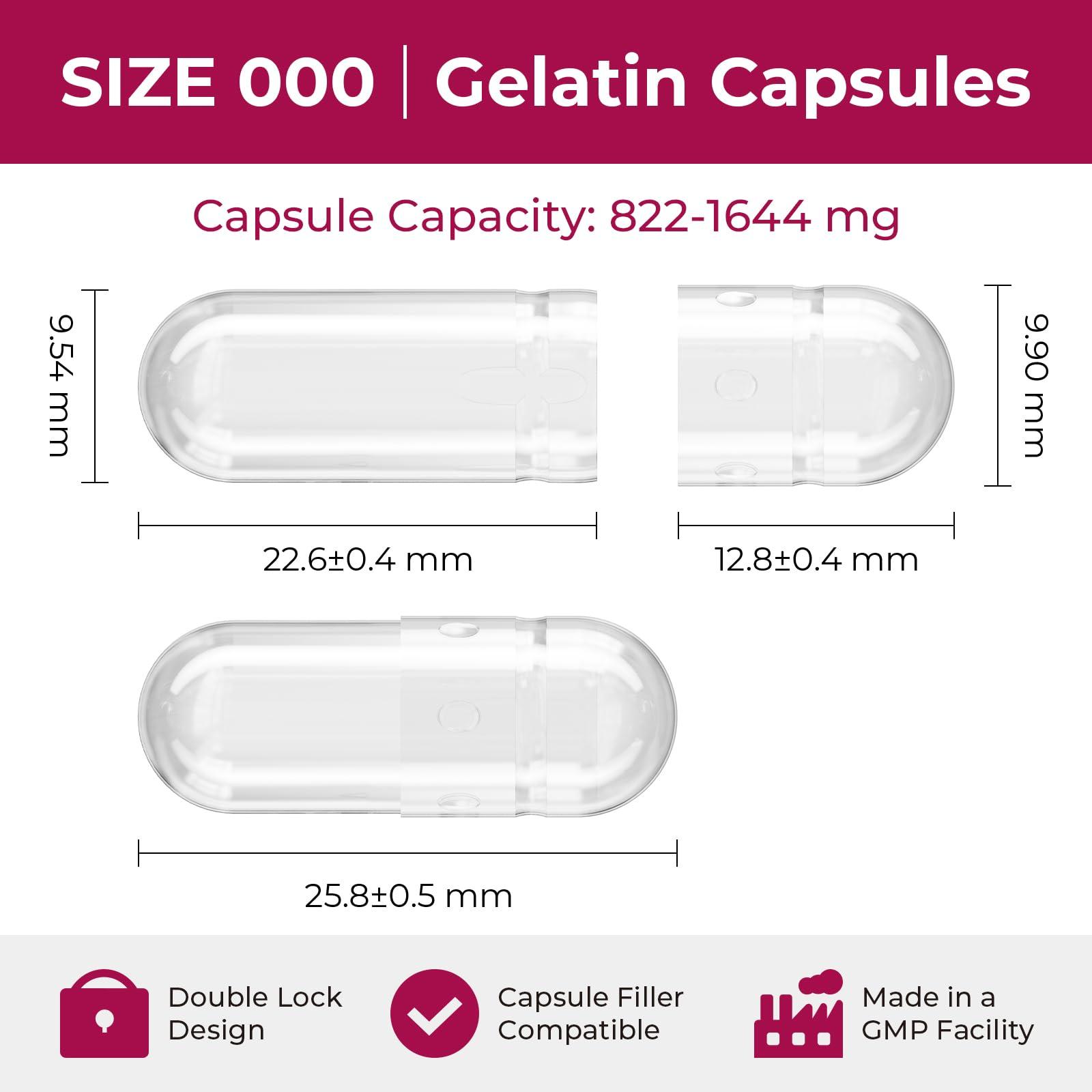 ATLEMISME ATLEMISME Empty Gelatin Capsules Size 000 - Gelatin Capsules Empty (1000 Count) Empty Capsules DIY Gelatin Capsule Filling - Gel Capsules Empty Caps with 2 Micro Lab Spoons for Capsule Filling