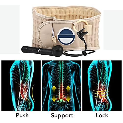 JuZi Store Decompression Back Belt - Spinal Air Traction Belt for Lumbar Support and Lower Back Pain, Back Support & Lumbar Traction Belt, Back pain relief for Sciatica, Herniated disc ( Color : Yellow )
