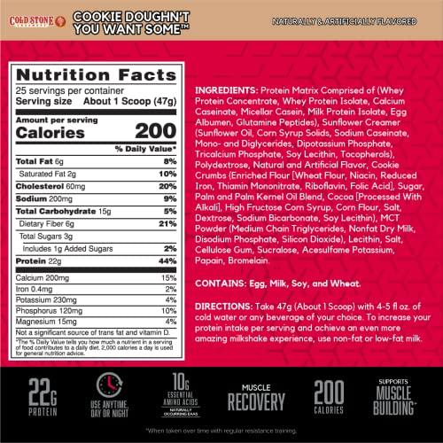 BSN BSN Syntha-6 Whey Protein Powder, Cold Stone Creamery- Cookie Doughn't You Want Some, Micellar Casein, Milk Protein Isolate Powder, 25 Servings