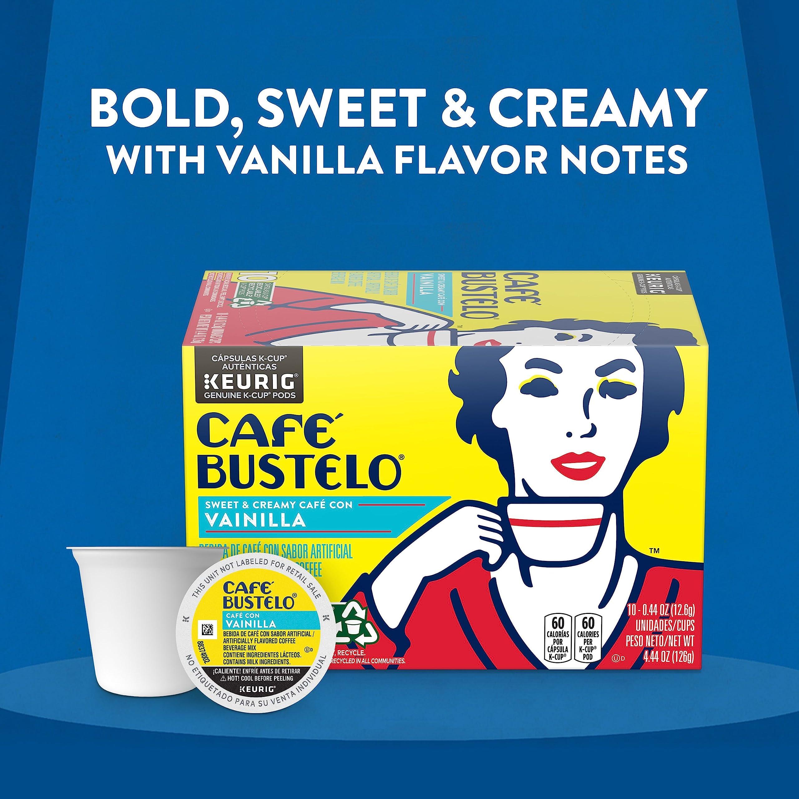 Caf Bustelo Caf Bustelo Sweet & Creamy Caf con Vainilla Flavored Coffee, 60 Keurig K-Cup Pods