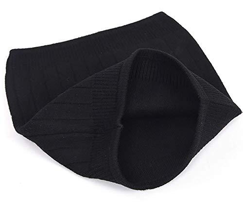 Greenery-GRE Soft Warm Knit Compression Waistband Back Brace Lumbar Support Wrap Slim Waist Trimmer Kidney Binder Belly Stomach Warmer Belt- Help Pain Relief Surgical Recovery (Black, L: for Waistline 35"-42")