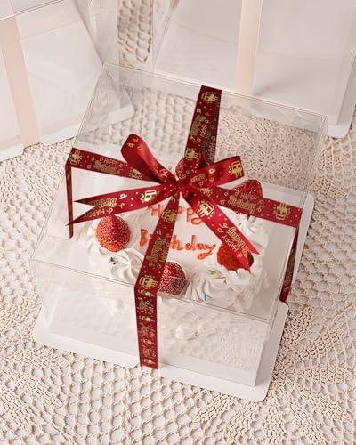 Pineraap Pineraap 4 Rolls 20 Yards Happy Birthday Ribbon, 0.75 Inch Birthday Ribbon for Flower Bouquet, Gift Wrapping, Birthday Party Decoration