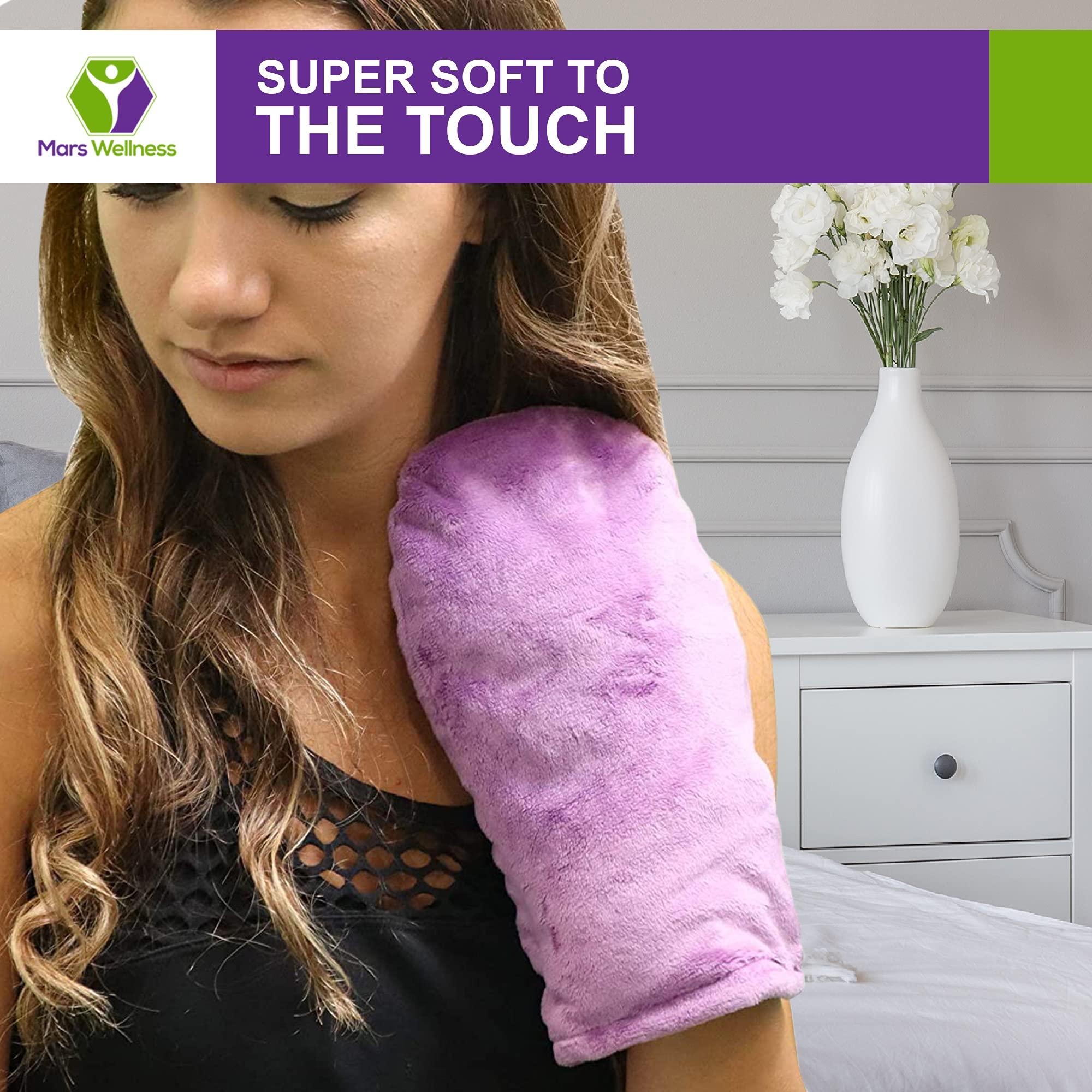 MARS WELLNESS Mars Wellness Heated Microwavable Mitts - Herbal Hot/Cold Deep Penetrating Herbal Aromatherapy Therapy Mittens with Flaxseed and Herbs - Trigger Finger, Inflammation, Carpal Tunnel - Muave