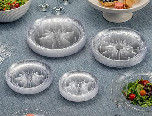 PLASTICPRO PLASTICPRO 10\'\' inch Premium Extra large Heavy Weight Crystal Clear Disposable Plastic Dinnerware Party Plates or Platter Pack of 40