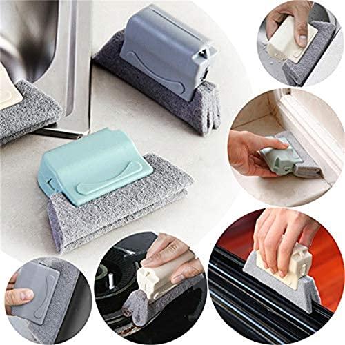 FuXinWorld 3PCS Magic Hand-held Window Cleaning Brush Creative Door Window Groove Cleaning Brushes Kitchen Decontamination Brush Fixed Slide Brush Head,Household Cleaning Tools for All Corners and Gaps