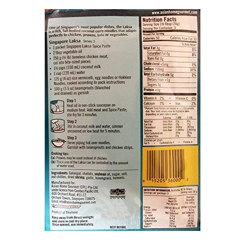 Asian Home Gourmet Asian Home Gourmet Spice Paste for SINGAPORE LAKSA - Coconut Curry noodles. (Pack of 3)