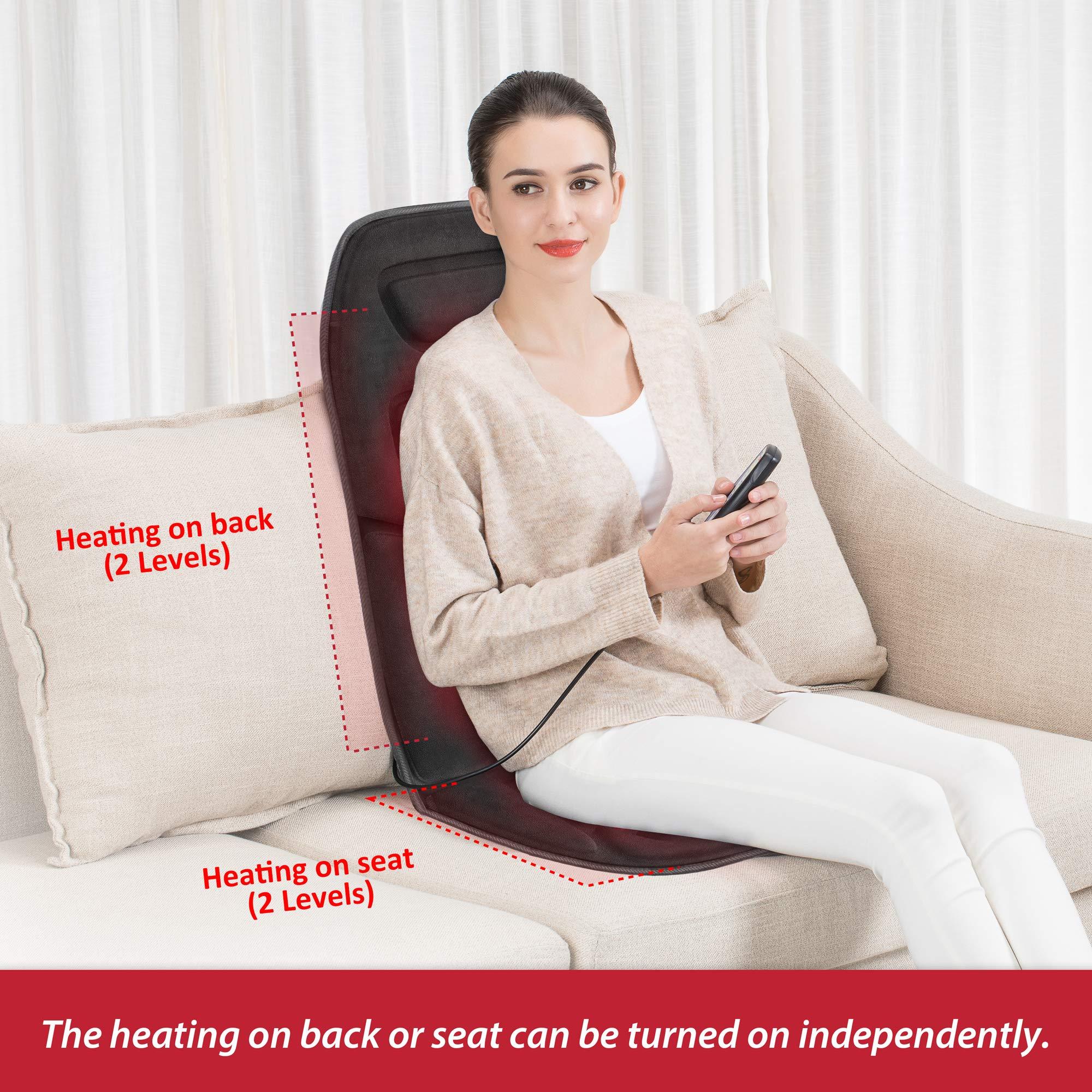 COMFIER COMFIER Massage Seat Cushion with Heat,10 Vibration Motors Seat Warmer & 2-in-1 Heating pad for Back Pain Relief & Foot Warmer