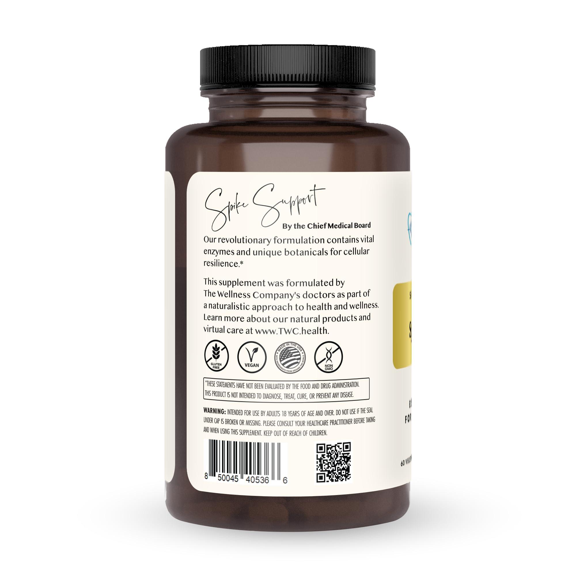 The Wellness Company The Wellness Company Spike Support | 60 ct (1 Month Supply) | with Nattokinase, A Proteolytic Enzyme for Fibrinolytic (Anti-Clotting) | Non-GMO, Vegan, Gluten Free | for Year-Round Immune Support