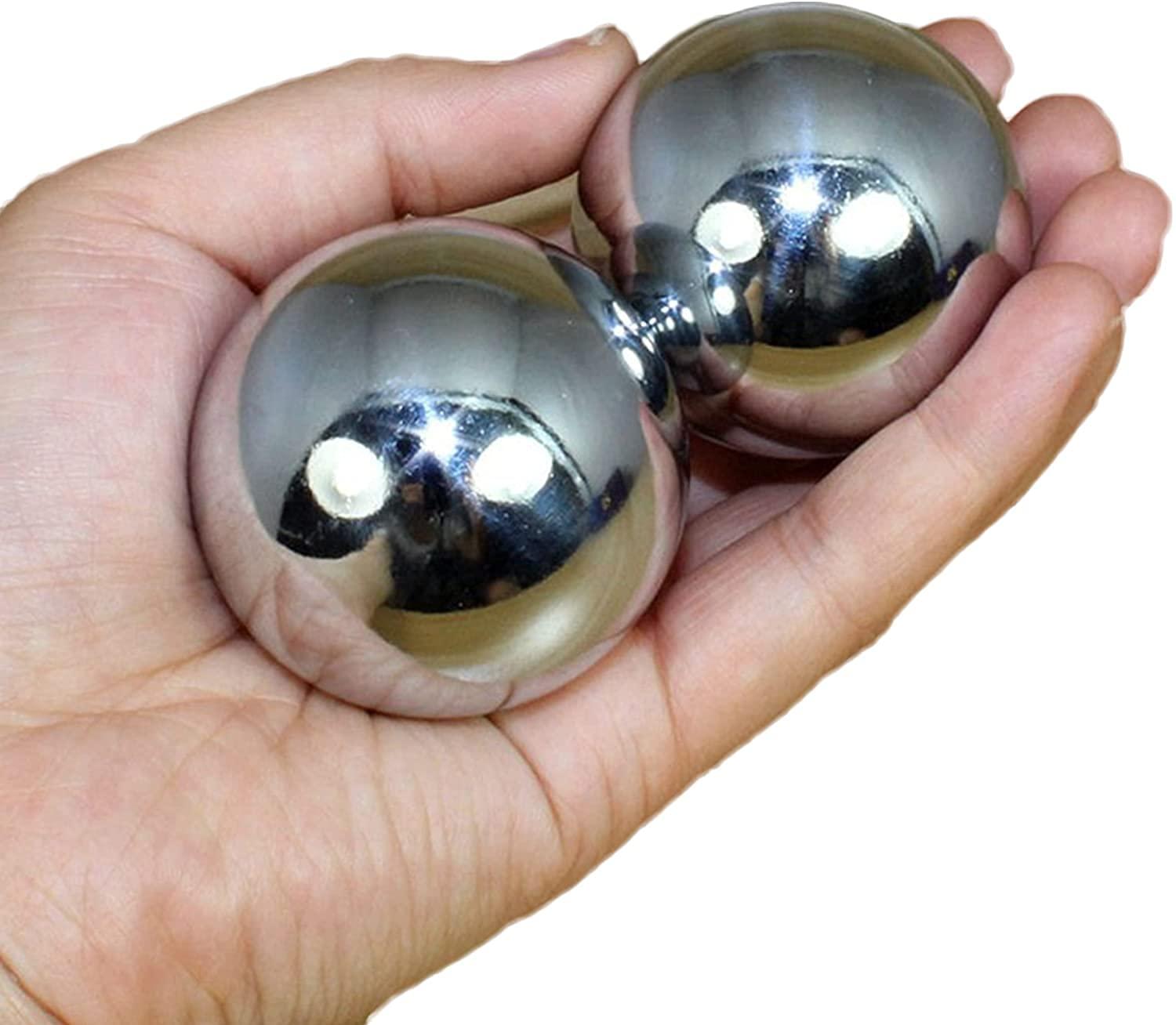 ZHANGZONG Baoding Balls Chinese Health Balls Stress balls for adults ZHANGZONG 1.7Inches Exercise Stress Balls, Chrome-Plated Silver Imitation Solid Hand Massage Hand Balls, for Stress Relief Hand Exercise Ball