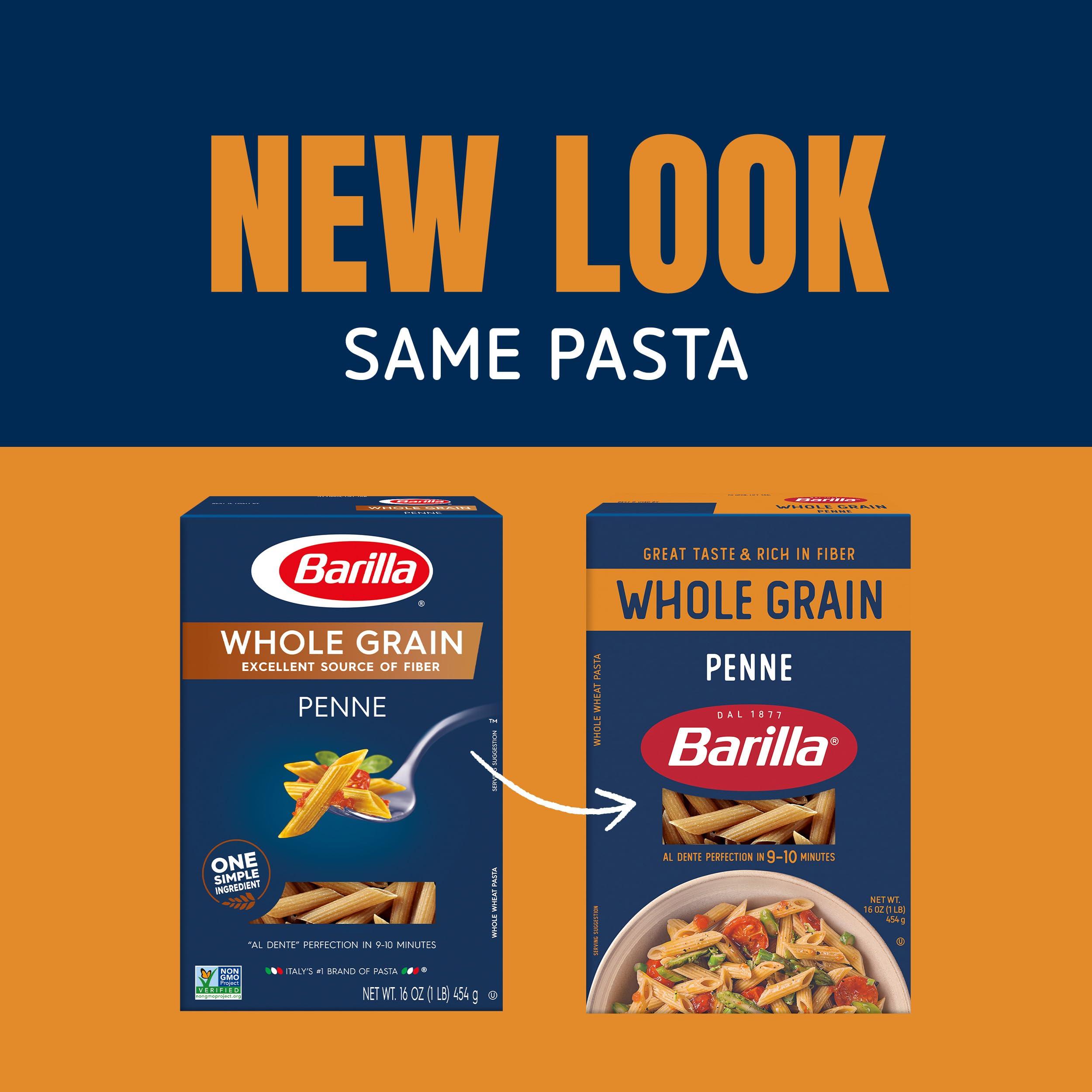 Barilla Barilla Whole Grain Penne Pasta, 16 oz. Box (Pack of 12) - Non-GMO Pasta Made With 100% Whole Grain Durum Wheat - Great Source of Fiber