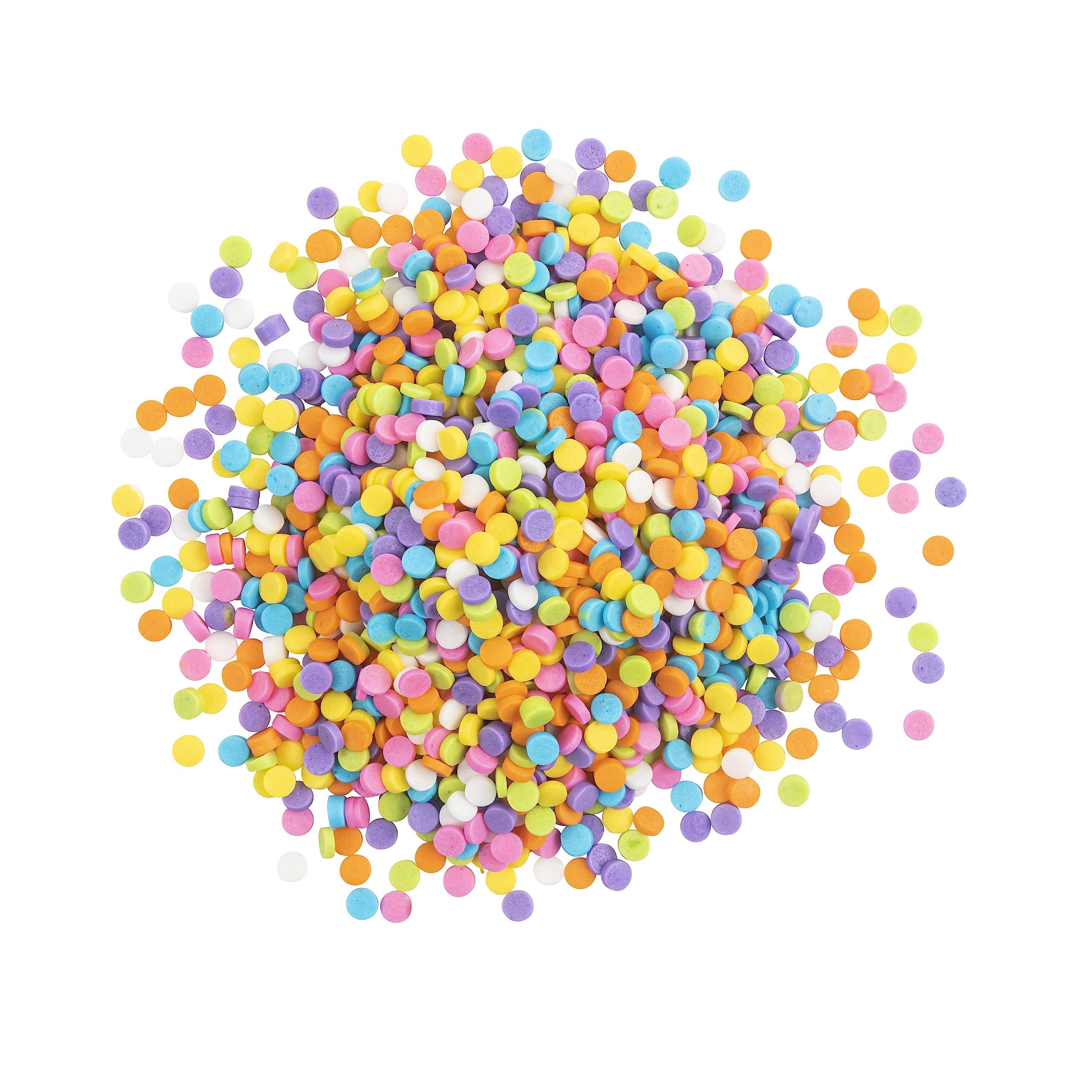 OLIVENATION Pastel Quin Sprinkles, OliveNation Pastel Candy Quins, Multicolor Edible Confetti Topping & Decoration - 2 pounds