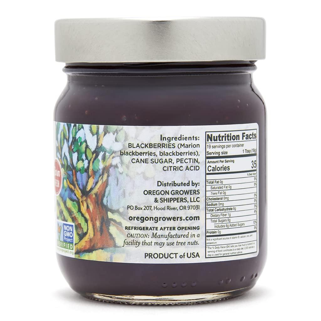 Oregon Growers Oregon Growers Marionberry Fruit Spread - Marionberry Jam Made In Oregon, Blackberry Jam, Blackberry Fruit Spread, All Natural Ingredients, Non-GMO - 12 Oz (Pack Of 3)