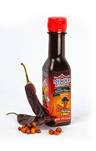MEXICO LINDO Mexico Lindo Picante Negra Xxxtra Hot Sauce | Scoville Unit Level 80,000 | Sugar Free | 5 Fl Oz Bottles (Pack of 2)