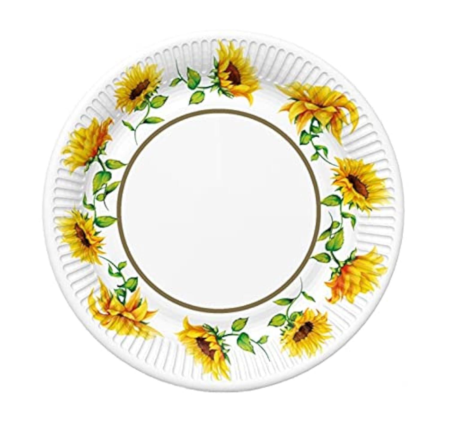 European Excellency Sunflower Paper Plates Dinner SUMMER MADNESS 24pcs , Sunflower Dinner Plates 9 inch, Sunflower Party Plates, Sunflower Plates, Disposable Plates, Eco Friendly Plates, Birthday Plates, Sunflower Party