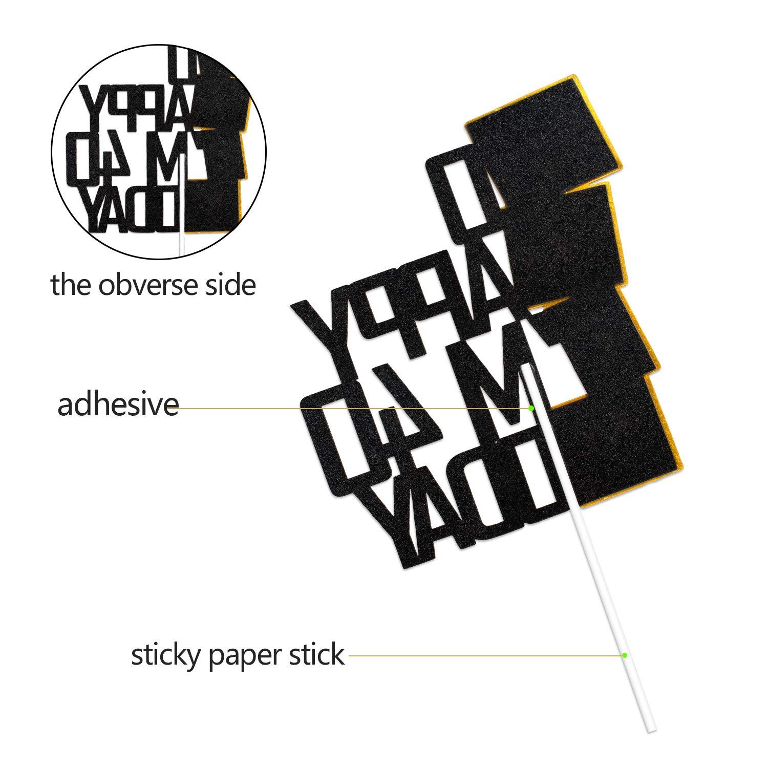 Caiwowo Funny So Happy I'm 40 Today Cake Topper - Glitter Fabulous Forty Years Birthday Cake Décor - Cheers To Dirty 40th Birthday Party Decoration